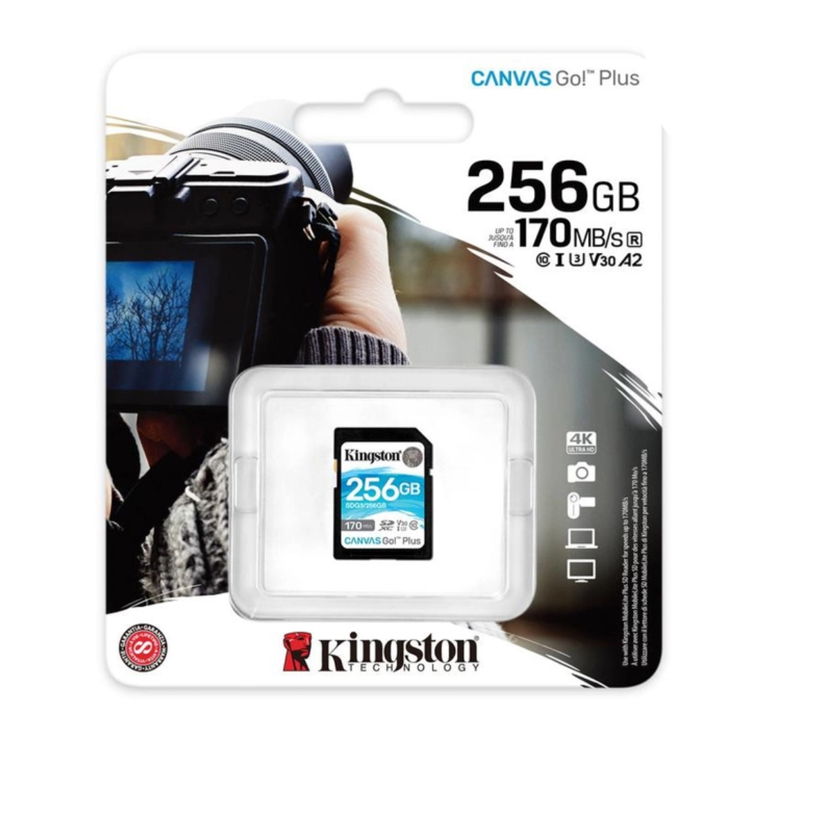Kingston SDXC 256GB Canvas Go! Plus Class 10 UHS-I U3 V30 Kingston SDXC 256GB Canvas Go! Plus Class 10 UHS-I U3 V30